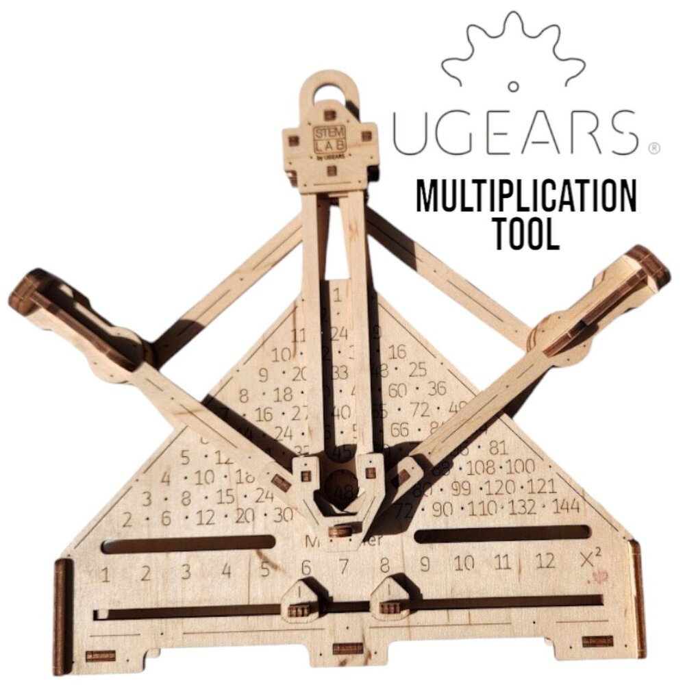 UGEARS STEM Lab Multiplier Multiplication Math Tool Fidget Toy Calculator Wooden